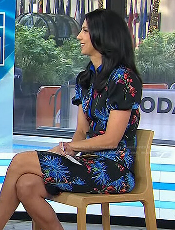 Dr. Natalie Azar's black floral button up dress on Today