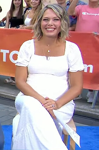 Dylan's white smocked maternity dress on Today