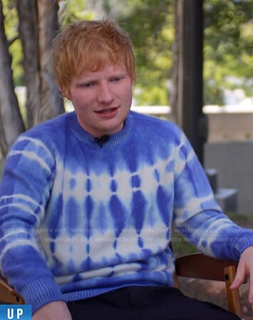 Ed Sheeran’s blue tie dye sweater on Today