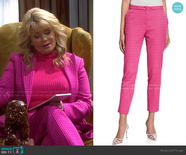 Houndstooth Slim-Leg Pants by Escada worn by Bonnie Lockhart (Judi Evans) on Days of our Lives