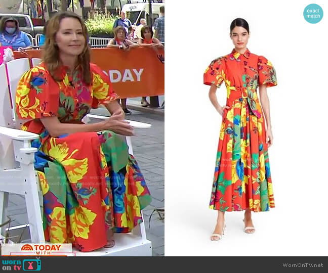 Floral Puff Sleeve Shirtdress by Christopher John Rogers for Target worn by Dr. Samantha Boardman on Today