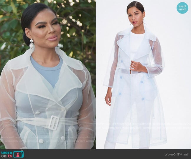 Belted Organza Trench Coat by Forever 21 worn by Mia Thornton on The Real Housewives of Potomac