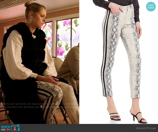 Gianni Bini Fiona Snake Print Straight Leg Jeans worn by Isobel Evans-Bracken (Lily Cowles) on Roswell New Mexico