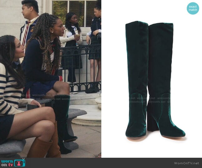 Regan Velvet Knee Boots by Gianvito Rossi worn by Monet de Haan (Savannah Lee Smith) on Gossip Girl