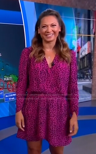 Ginger’s pink leopard print dress on Good Morning America