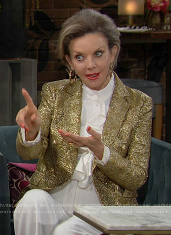 Gloria’s gold jacket on The Young and the Restless