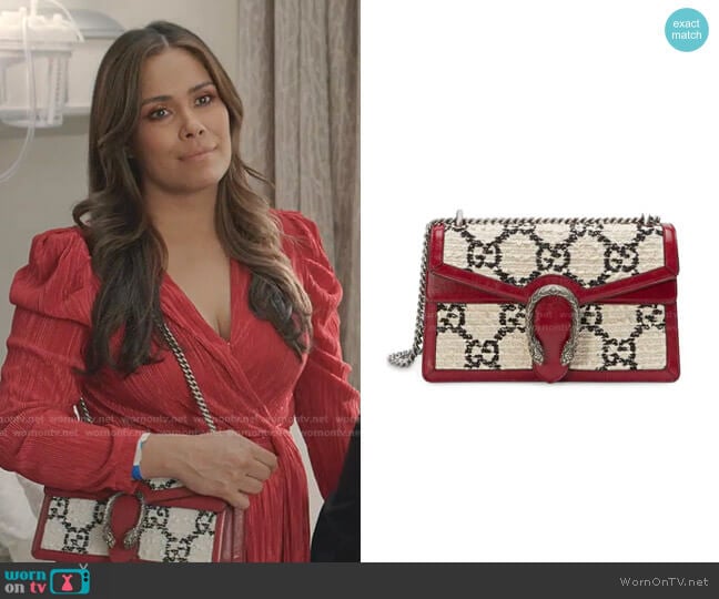 Tweed Dionysus Shoulder Bag by Gucci worn by Cristal Jennings (Daniella Alonso) on Dynasty