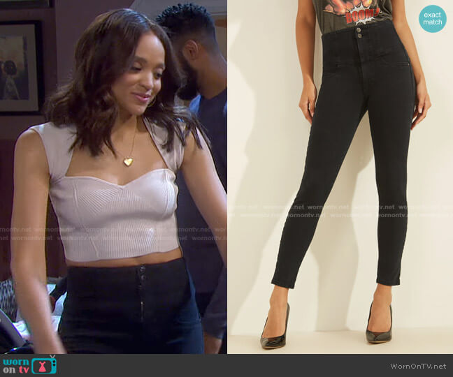 WornOnTV: Lani's Ivory ribbed cropped top and black jeans on Days of our  Lives, Sal Stowers