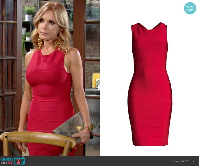 Herve Leger Sleeveless Bandage Cocktail Dress worn by Lauren Fenmore (Tracey Bregman) on The Young and the Restless