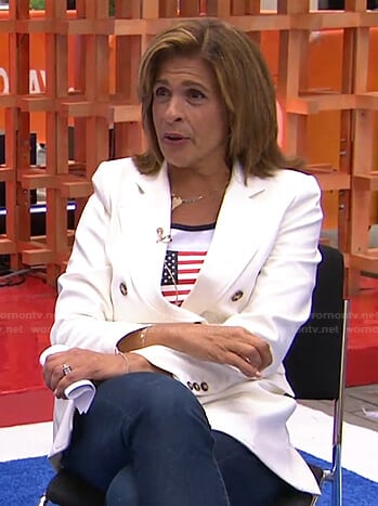 Hoda’s USA flag print top on Today