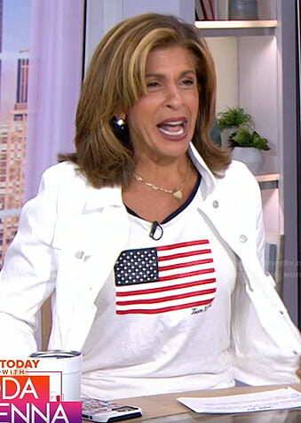 Hoda’s USA flag print top on Today