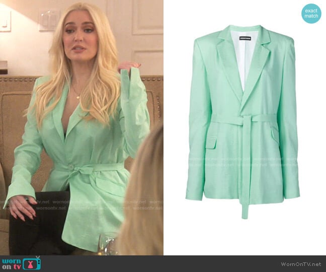 Oversized Belted Ripstop Blazer by House of Holland worn by Erika Jayne on The Real Housewives of Beverly Hills