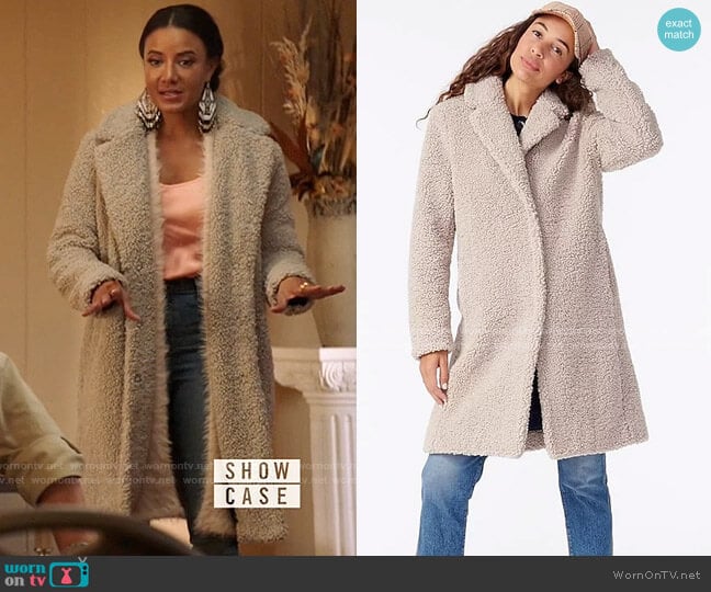 J. Crew Teddy Sherpa Topcoat worn by Maria DeLuca (Heather Hemmens) on Roswell New Mexico