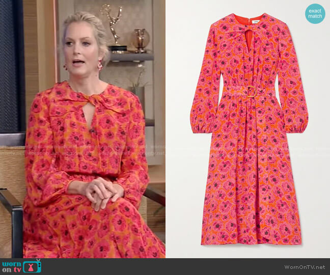 WornOnTV: Ali Wentworth’s pink and orange floral dress on Live with ...