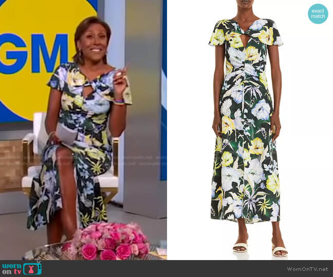 Floral Print Silk Day Dress by Jason Wu worn by Robin Roberts on Good Morning America