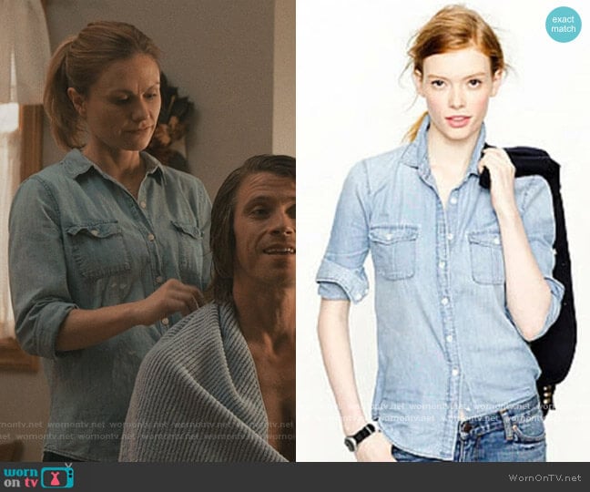 Chambray Shirt by J. Crew worn by Anna Paquin on Modern Love