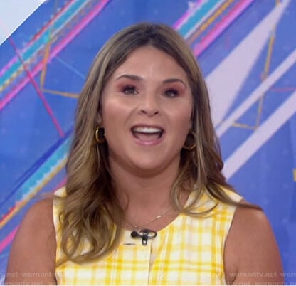 Jenna’s yellow plaid button front dress on Today