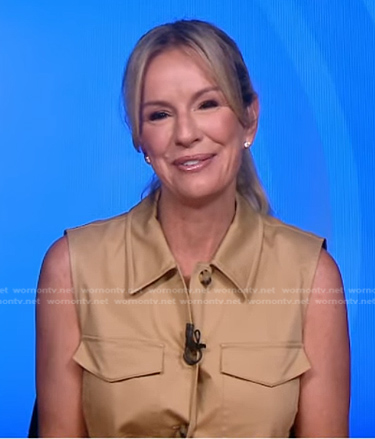 Jennifer's beige sleeveless shirtdress on Good Morning America