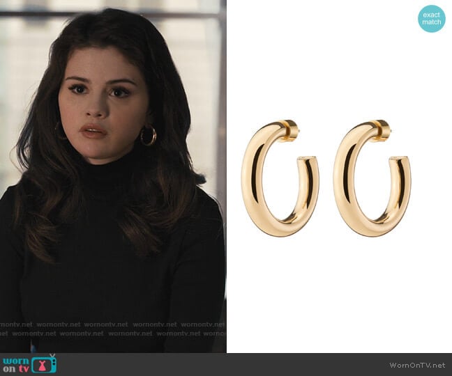 Mini Samira Hoops by Jennifer Fisher worn by Mabel Mora (Selena Gomez) on Only Murders in the Building