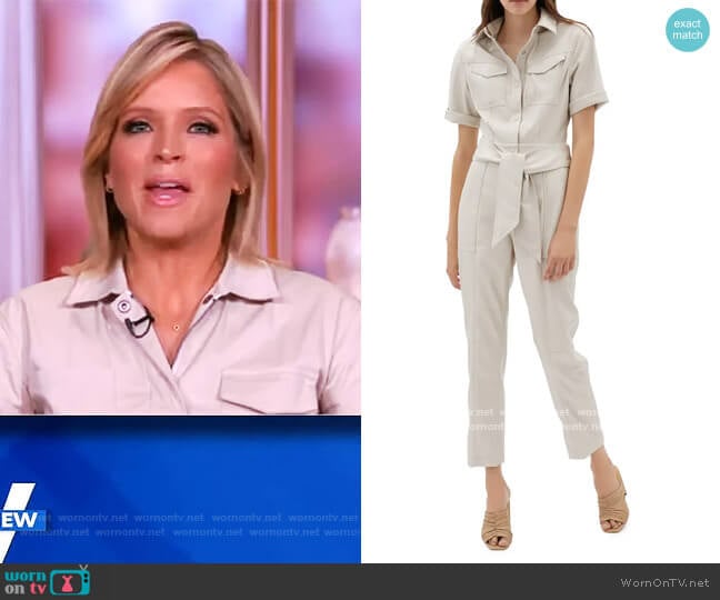 Maddy Faux Leather Utility Jumpsuit by Jonathan Simkhai worn by Sara Haines on The View