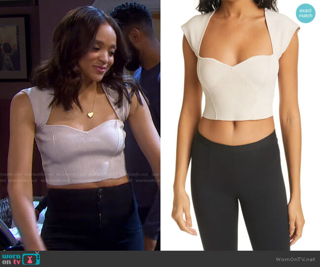 WornOnTV: Lani's Ivory ribbed cropped top and black jeans on Days of our  Lives, Sal Stowers
