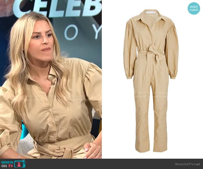 Frankie Tie Waist Jumpsuit by Jonathan Simkhai worn by Morgan Stewart on E! News