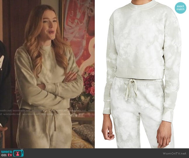 Tie Dye Cropped Sweatshirt by Jonathan Simkhai worn by Kirby Anders (Maddison Brown) on Dynasty