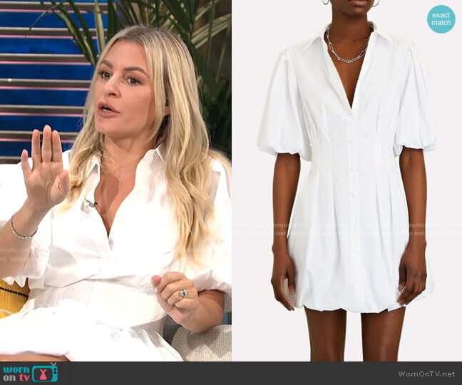 Cleo Shirt Dress by Jonathan Simkhai worn by Morgan Stewart on E! News