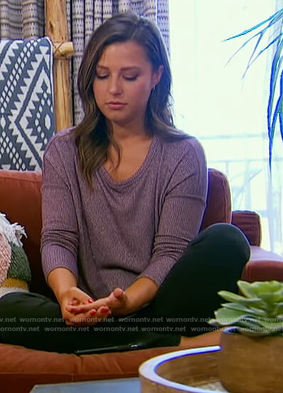 Katie's purple ribbed top on The Bachelorette