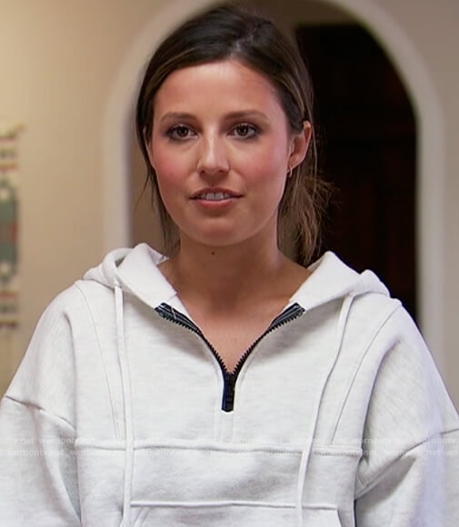 Katie's white cropped hoodie on The Bachelorette