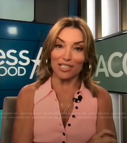Kit's pink sleeveless top on Access Hollywood