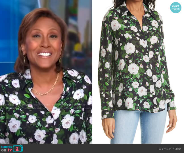 Nina Floral Blouse by L'Agence worn by Robin Roberts on Good Morning America