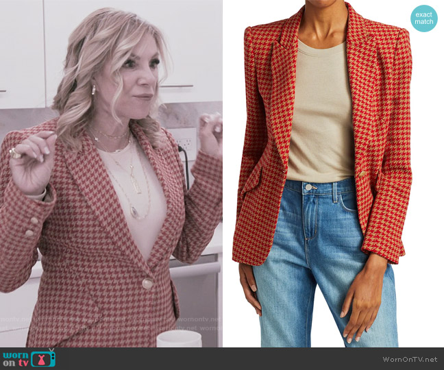 Chamberlain Houndstooth Blazer by L'Agence worn by Ramona Singer on The Real Housewives of New York City