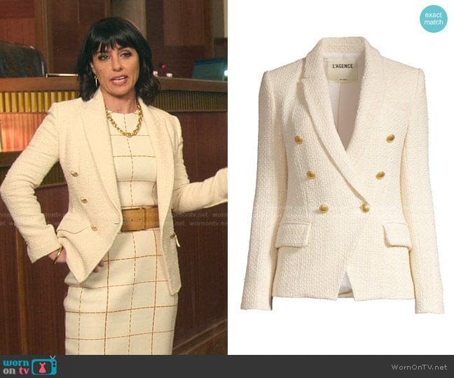 Kenzie Tweed Jacket by L'Agence worn by Kathleen Gale (Constance Zimmer) on Good Trouble