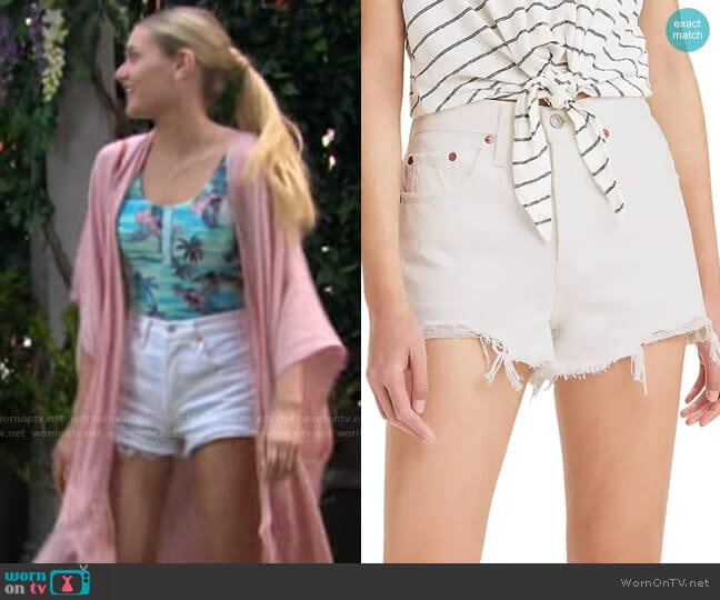 Levis 501 Cutoff Denim Shorts worn by Faith Newman (Reylynn Caster) on The Young and the Restless