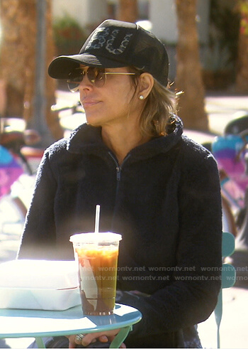 Lisa's navy fleece jacket on The Real Housewives of Beverly Hills