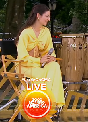 Lorde's yellow ruched cutout dress on Good Morning America