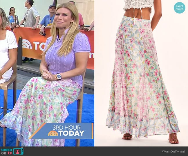 Nappa Maxi Skirt by LoveShackFancy worn by Jill Martin on Today