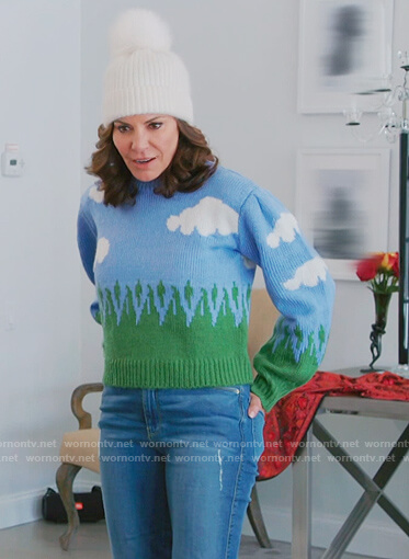 Luann's blue cloud sweater on The Real Housewives of New York City