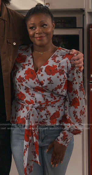 Maeve's floral wrap blouse on iCarly