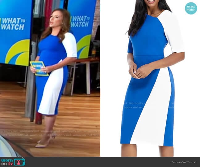 Maggy London Maxene Colorblock Midi Dress worn by Nikki Battiste on CBS Mornings