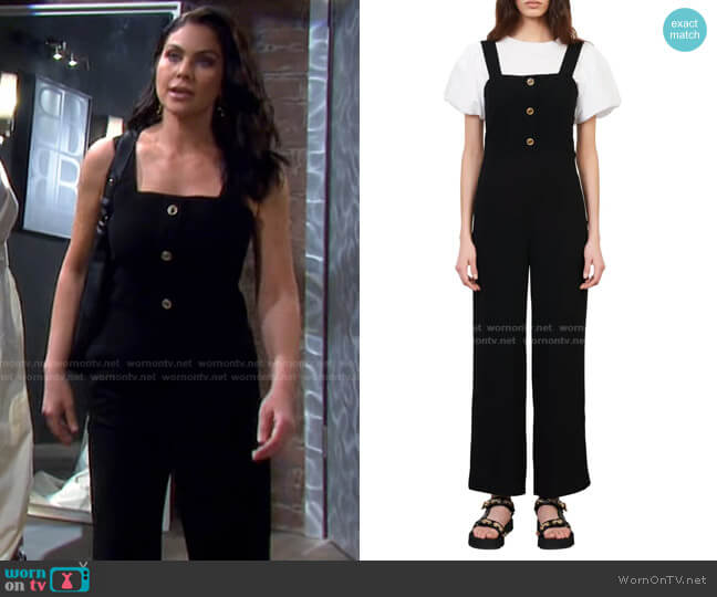 Logo Button Overalls by Maje worn by Chloe Lane (Nadia Bjorlin) on Days of our Lives