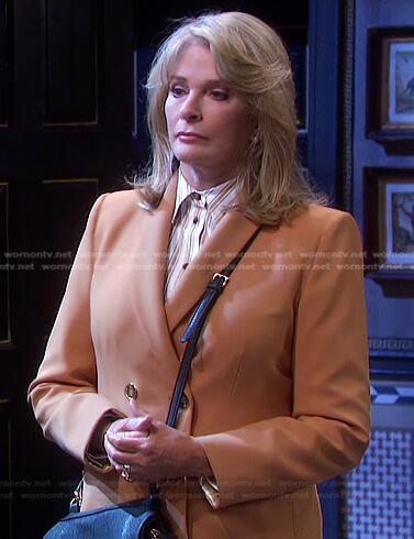 Marlena's camel double breasted blazer on Days of our Lives
