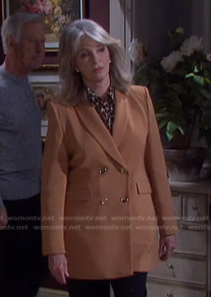 Marlena’s camel double breasted blazer on Days of our Lives