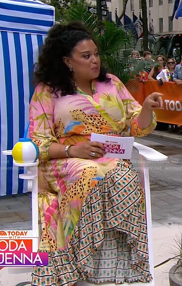 Michelle Buteau’s tropical print wrap dress on Today