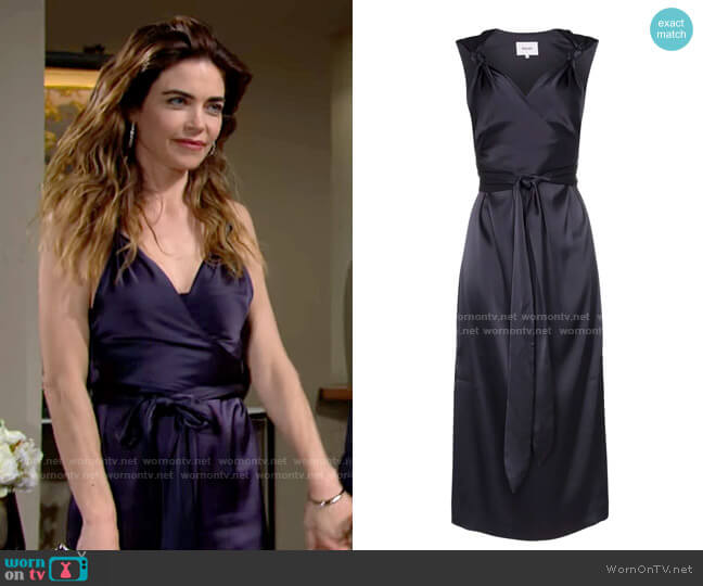 Nanushka Shanti Dress worn by Victoria Newman (Amelia Heinle) on The Young and the Restless