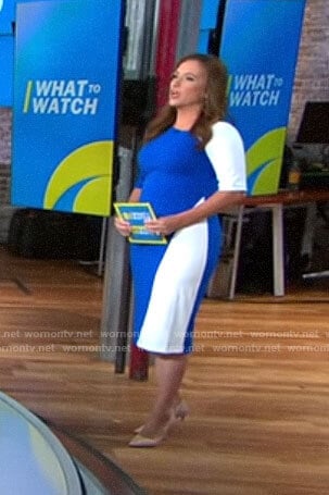 Nikki Battiste’s blue and white dress on CBS This Morning