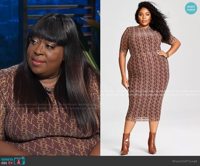 Trendy Plus Size Mesh Midi Dress by Nina Parker worn by Loni Love on E! News