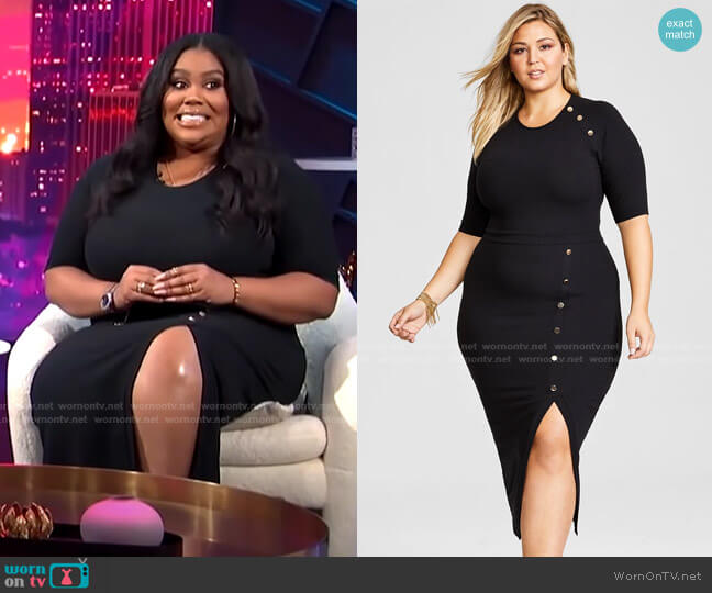 Trendy Plus Size Ribbed Midi Dress by Nina Parker worn by Nina Parker on E! News