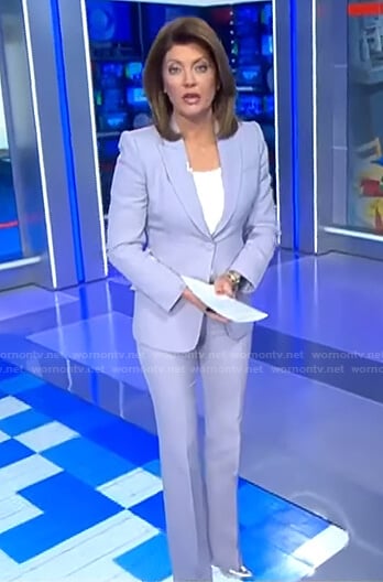 Norah’s lilac suit on CBS Evening News